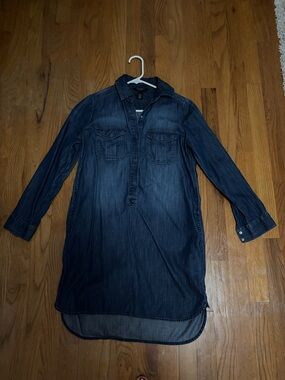 White House Black Market Indigo Denim Shirt Dress